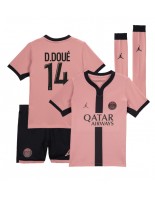 Paris Saint-Germain Desire Doue #14 Alternativní dres pro děti 2024-25 Krátký Rukáv (+ trenýrky)